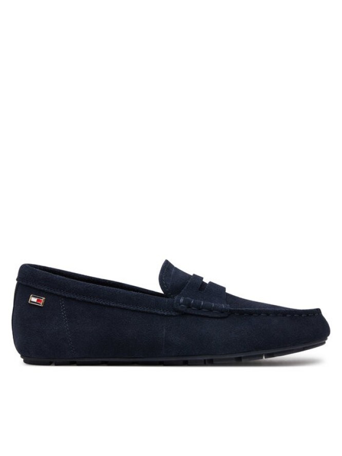 Tommy Hilfiger Mokasyny Flag Soft Suede Driver Loafer FW0FW08558 Granatowy