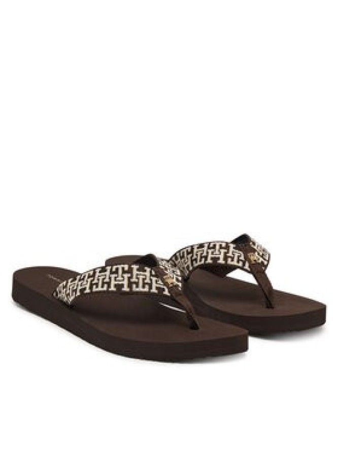 Tommy Hilfiger Japonki Corportate Sandal FW0FW09610 Brązowy