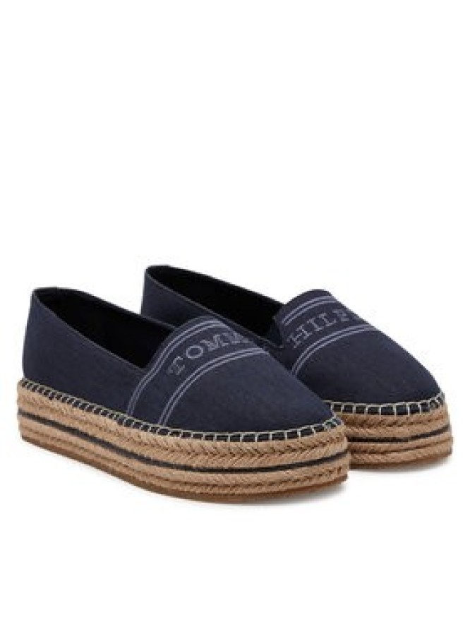 Tommy Hilfiger Espadryle Denim Platform Espadrille FW0FW08543 Granatowy