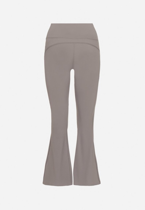 Ciemnoszare Legginsy o Kroju Dzwonów z Wysokim Stanem Koritea