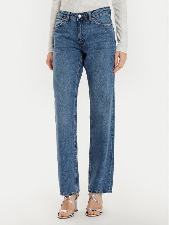 Gina Tricot Jeansy 21489 Granatowy Straight Fit