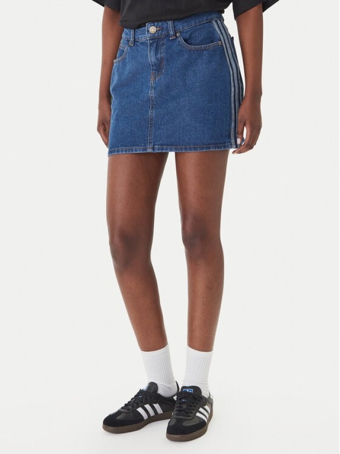 adidas Spódnica jeansowa 3-Stripes KD2901 Niebieski Regular Fit