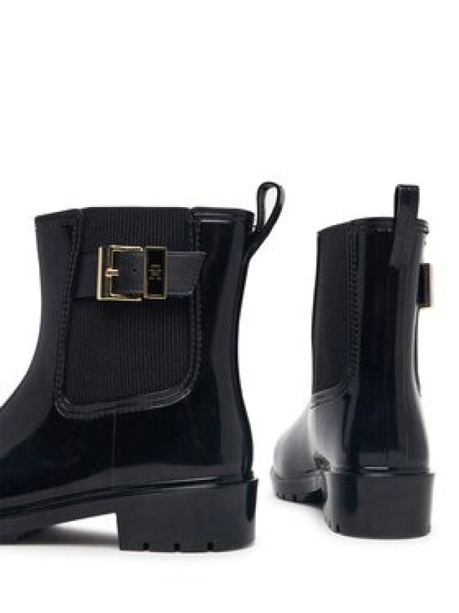 Tommy Hilfiger Kalosze Th Buckle Glossy Ankle Rain Boot FW0FW09543 Czarny