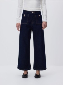 Spodnie culotte - granatowy