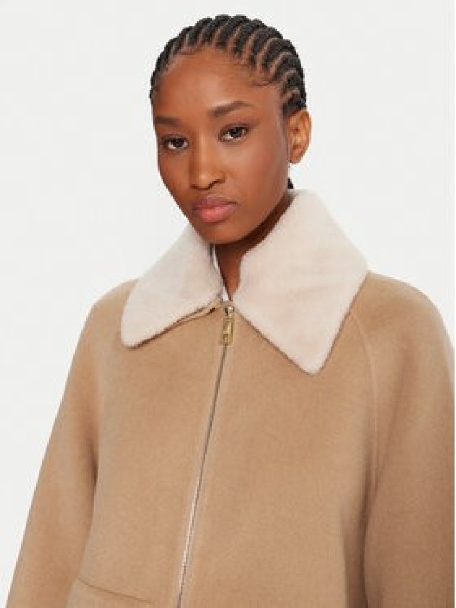 Marella Płaszcz wełniany Gettone 2523086011 Beżowy Loose Fit