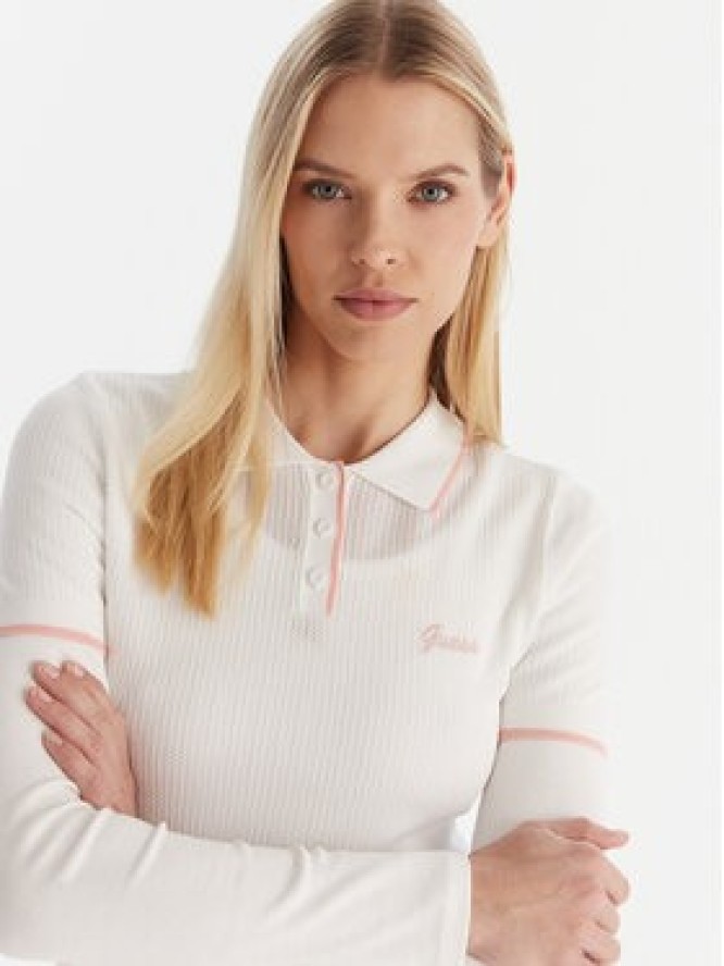 Guess Polo V5GP00Z3D60 Biały Slim Fit