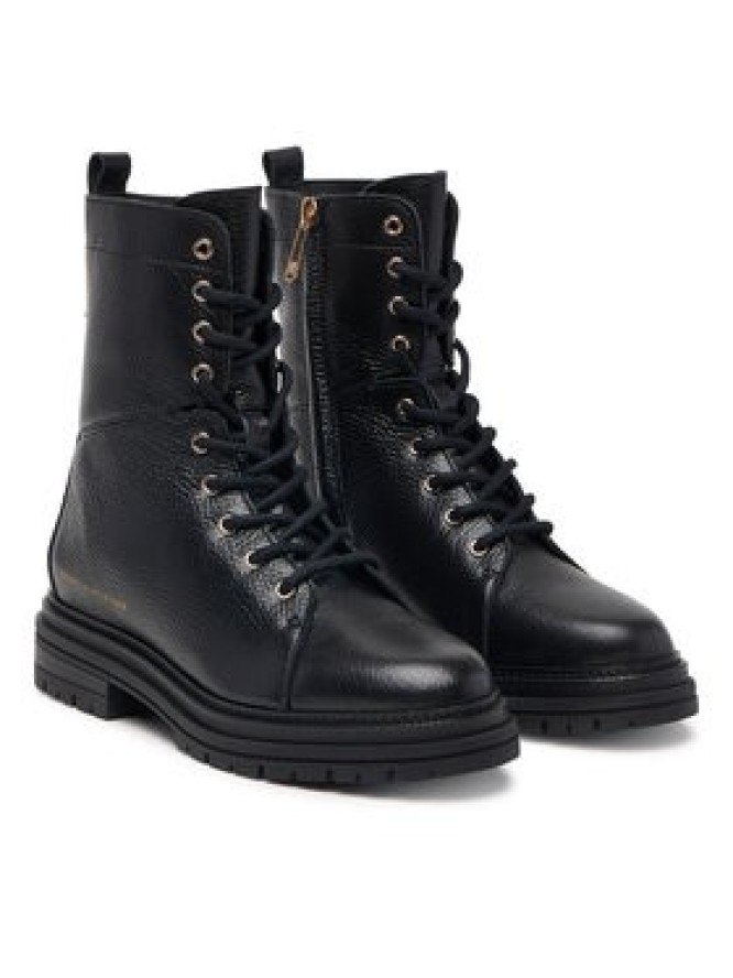 Tommy Hilfiger Trzewiki Th Emboss Grain Leather Boot FW0FW09553 Czarny