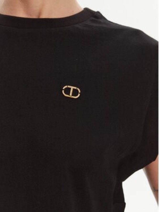 TWINSET T-Shirt 251TT2043 Czarny Regular Fit