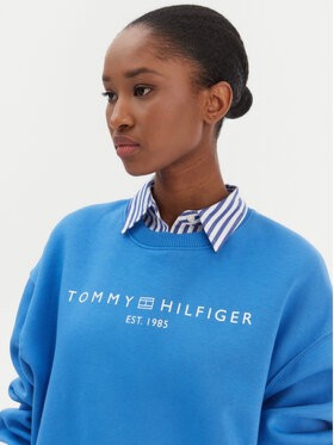 Tommy Hilfiger Bluza Corp Logo WW0WW47831 Niebieski Regular Fit