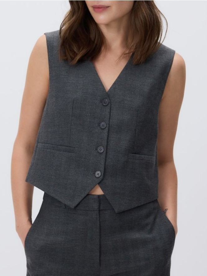 Garniturowa kamizelka z wiskozą - wielobarwny