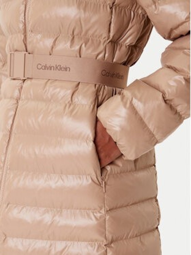 Calvin Klein Kurtka zimowa LV044D543G Beżowy Slim Fit