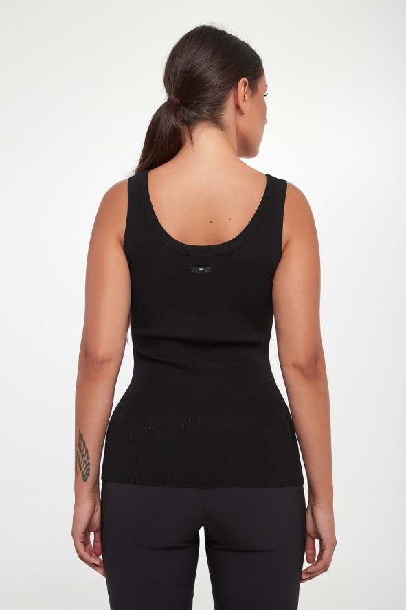 Top damski prążkowany z jedwabiem ELISABETTA FRANCHI