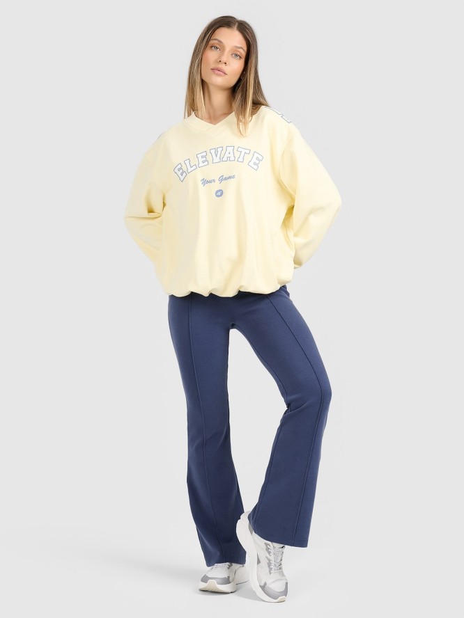 4F Bluza dresowa nierozpinana bez kaptura damska - żółta XS