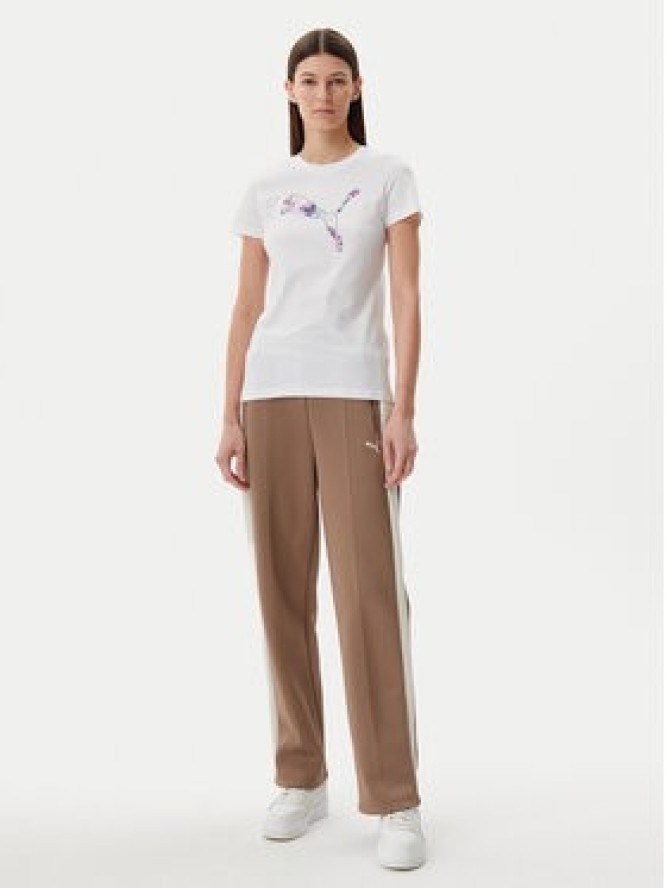 Puma T-Shirt Floral Cat 685081 Biały Regular Fit