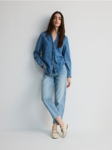 Jeansy mom fit - niebieski