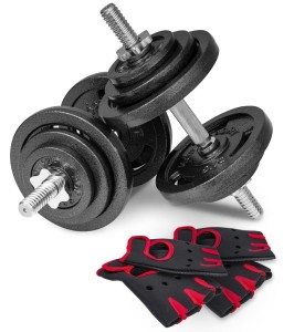 Zestaw hantli żeliwnych 2x20kg Hop-Sport HS-ID2x20 regulowana z rękawiczkami