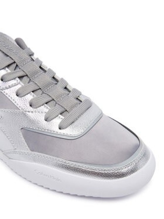Calvin Klein Sneakersy Low Pro Run Lace Stripe Met Lth HW0HW03272 Srebrny