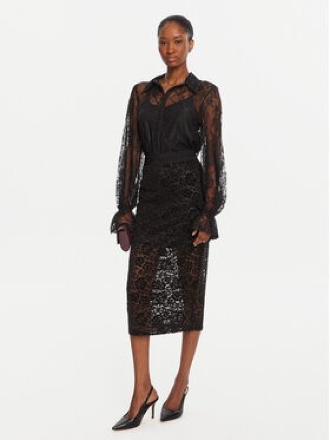 KAOS Koszula Camicie RI1TZ004 0001 Czarny Regular Fit