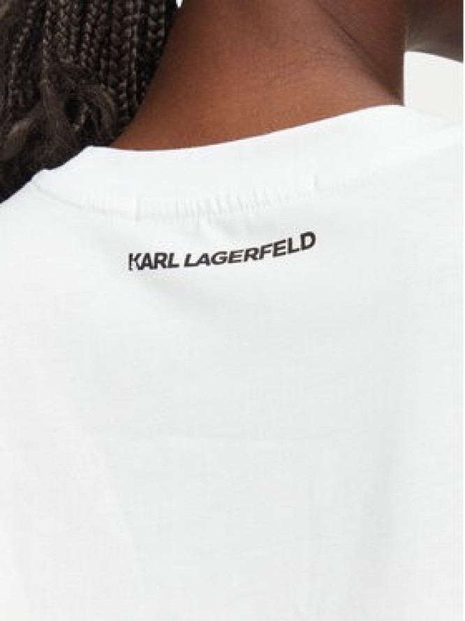 KARL LAGERFELD T-Shirt Ikon Sketch Choupette A1W17128 Biały Regular Fit