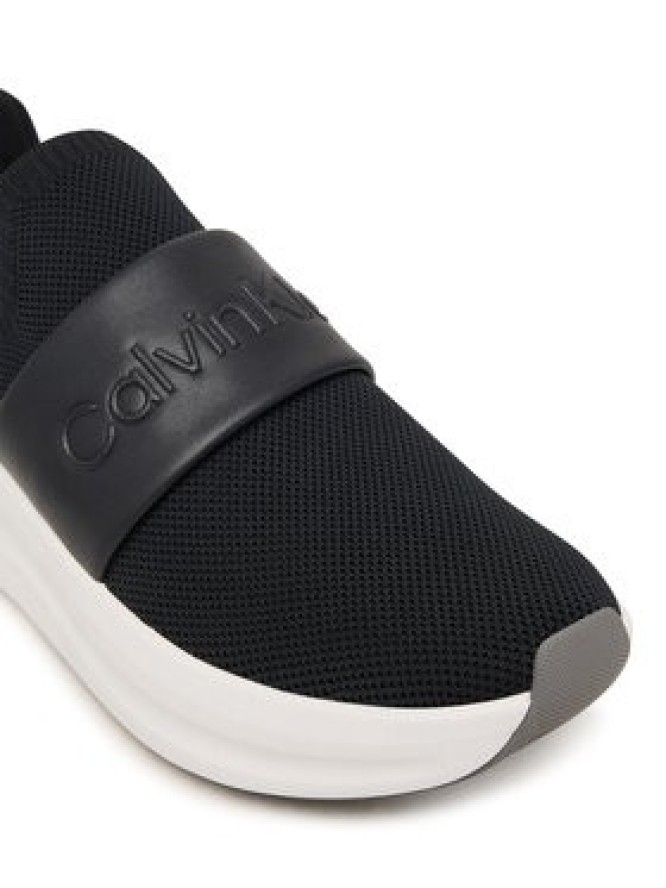 Calvin Klein Sneakersy Chunky Run Slipon Knit Logo Tape HW0HW03261 Czarny