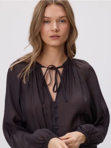 Bluzka z wiskozą - brązowy