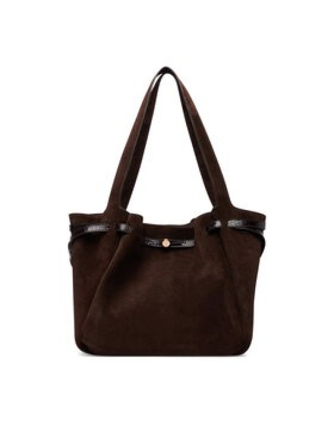 Tory Burch Torebka Romy Suede Tote 186348 Brązowy