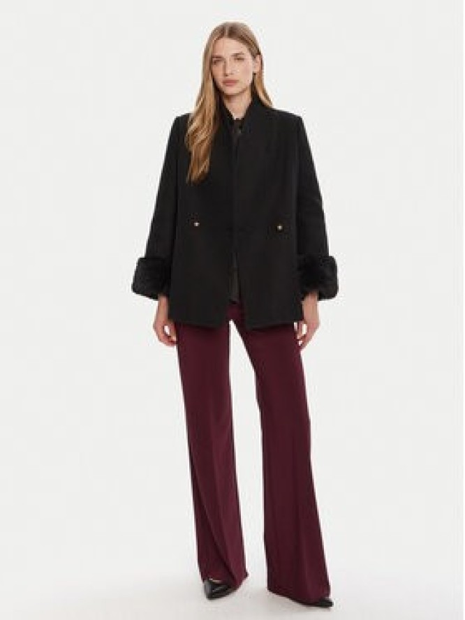 Rinascimento Płaszcz wełniany CFC0126222003 Czarny Slim Fit