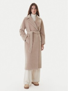 Weekend Max Mara Płaszcz wełniany Tempera 2525016082 Beżowy Regular Fit