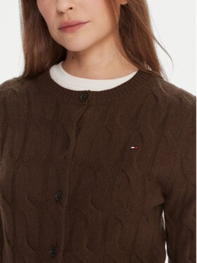 Tommy Hilfiger Kardigan WW0WW47463 Brązowy Regular Fit