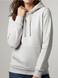 Bluza basic z kapturem - szary