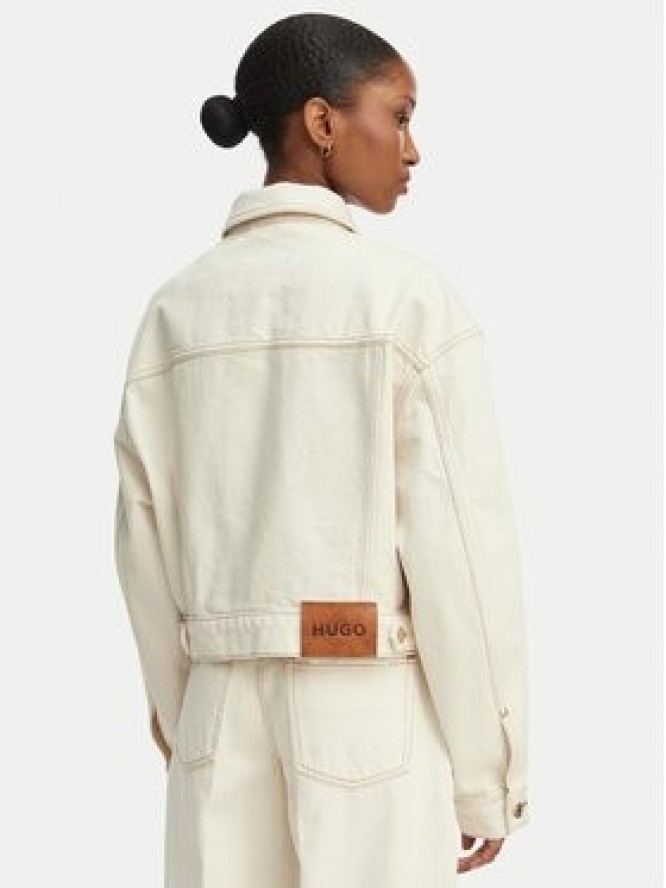 HUGO Kurtka jeansowa Gisolia 50559618 Écru Relaxed Fit