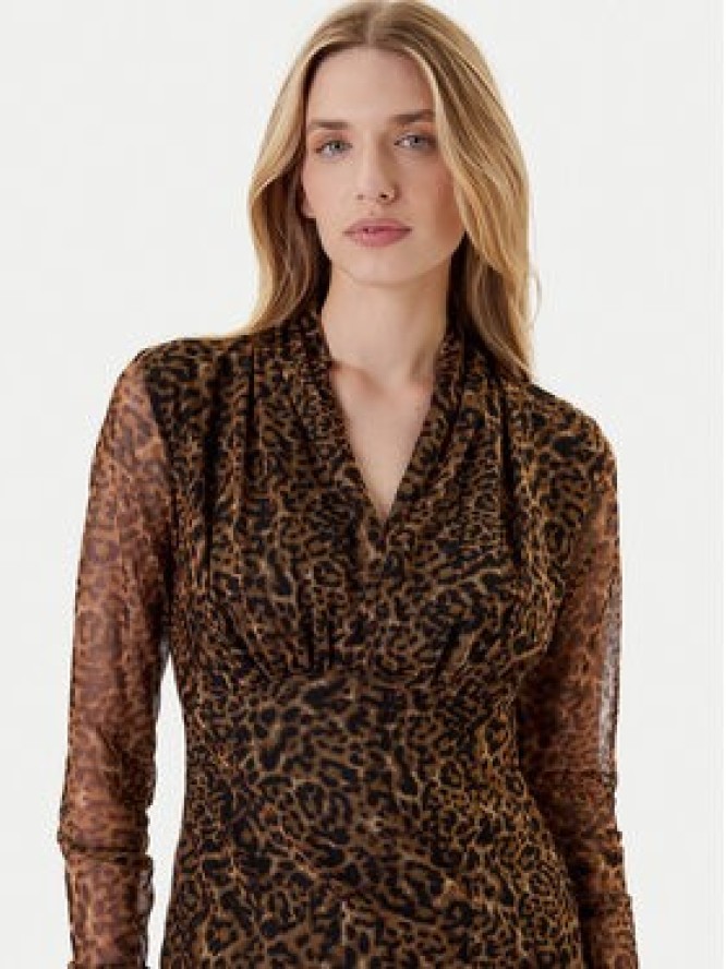 DKNY Bluzka P53HVCMM Brązowy Regular Fit