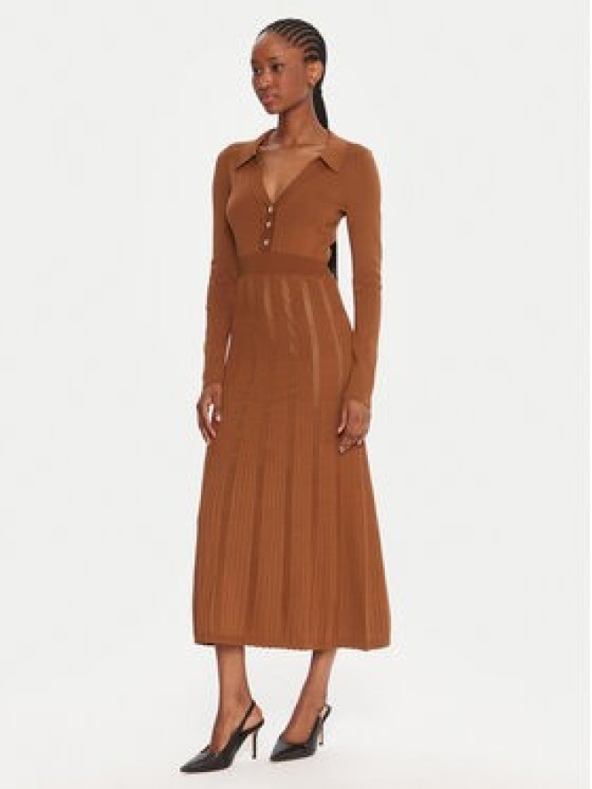 TWINSET Sukienka dzianinowa 252TP3110 Brązowy Regular Fit