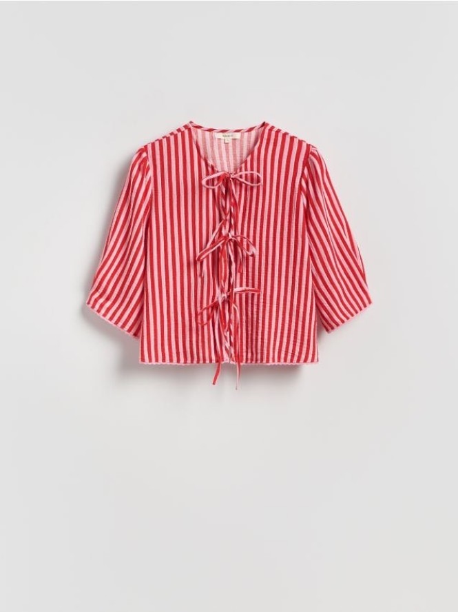 Wiązana bluzka - czerwony