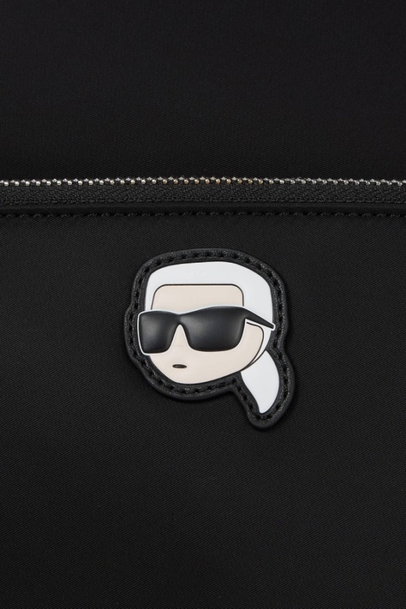 KARL LAGERFELD Czarny plecak Ikon Nylon Backpack