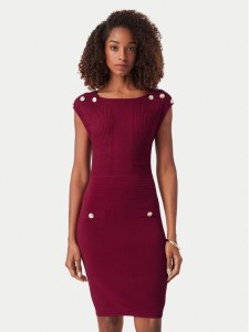 Guess Sukienka dzianinowa W6YK34 Z0969 Bordowy Slim Fit