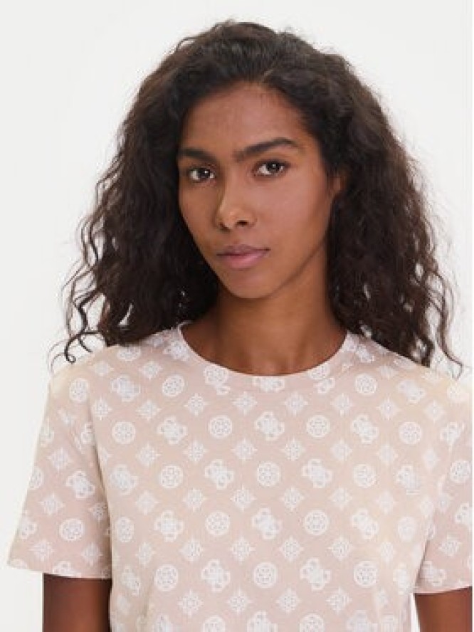 Guess T-Shirt V5YI04 I3Z14 Beżowy Regular Fit