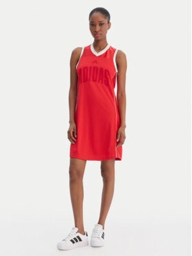 adidas Sukienka codzienna Stadium KC4998 Czerwony Slim Fit