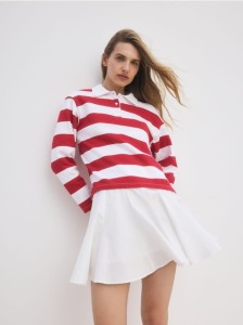 Popelinowa spódnica mini - biały