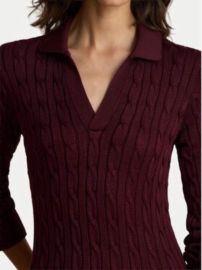LAUREN RALPH LAUREN Sukienka dzianinowa 200B34422003 Bordowy Slim Fit