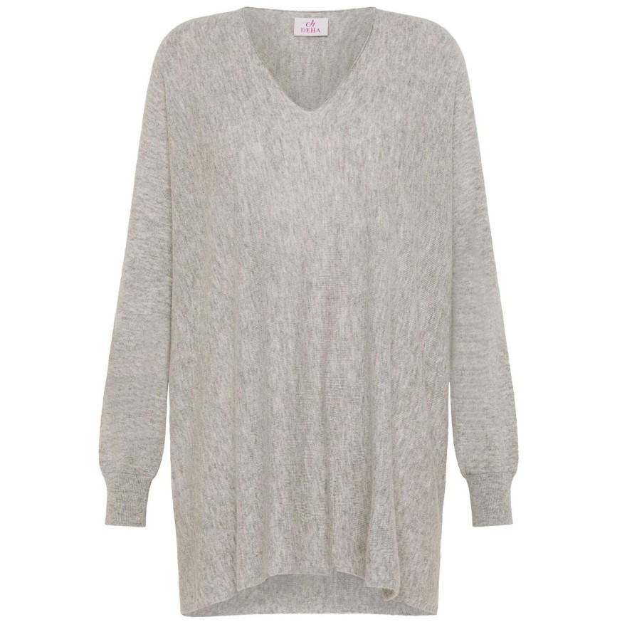 Sweter Deha Sweter Z Dekoltem W Serek Z Mieszanki Wełny Damskie