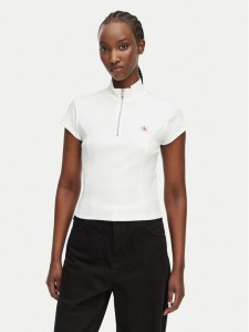 Calvin Klein Jeans T-Shirt LV047G240G Biały Slim Fit