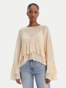 BOSS Bluzka Bleja 50554050 Beżowy Relaxed Fit