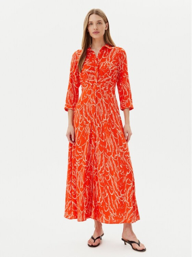 YAS Sukienka koszulowa Savanna 26022663 Pomarańczowy Loose Fit
