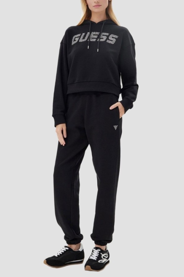 GUESS Czarne damskie spodnie dresowe Primula, Rozmiar XS