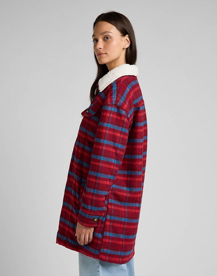 LEE WOOL COAT DAMSKA KURTKA PRZEJŚCIOWA SHERPA SCARLET L55HBJ10 112320686
