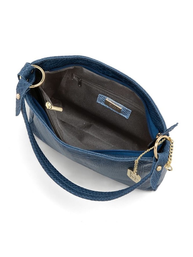 Anna Morellini Skórzana torebka "Dania" w kolorze granatowym - 29 x 24 x 8 cm rozmiar: onesize