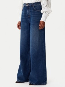 TWINSET Jeansy 252TP2540 Granatowy Wide Leg