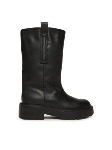 Tommy Jeans Botki Tjw Leather Mid Tubular Boot EN0EN02834 Czarny