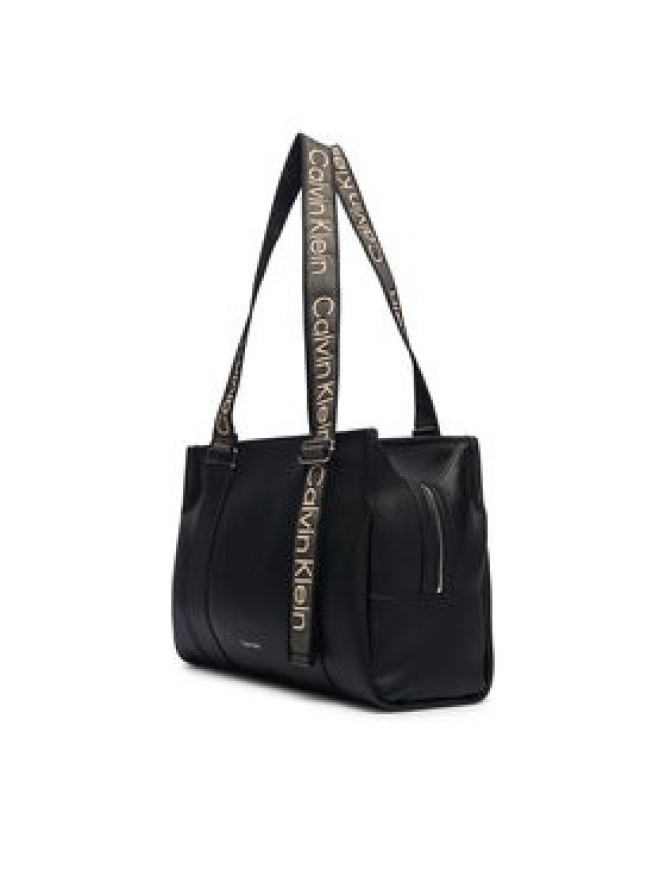 Calvin Klein Torebka Webbing Adj Strap Tote LV04F3644G Czarny